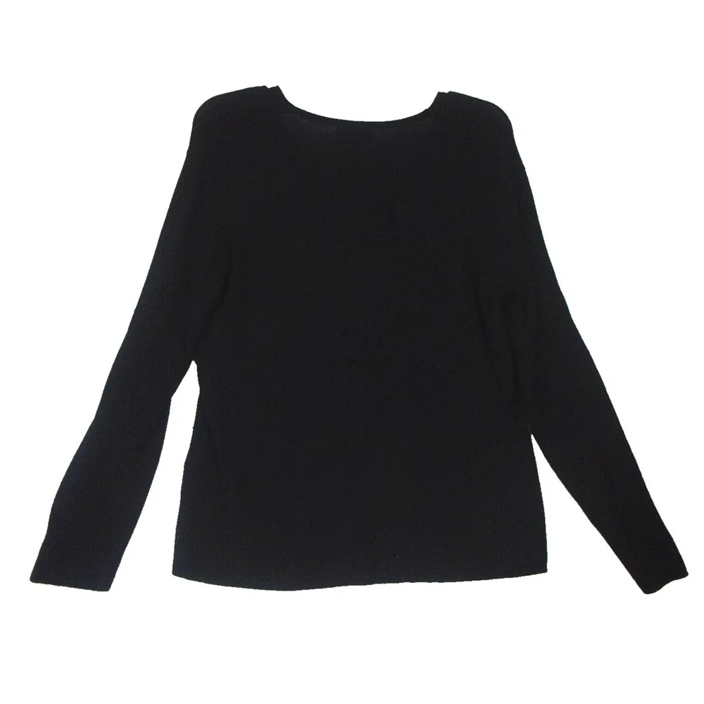 Kasper Button Front Jacket Blazer Womens Size M Black Knitted Business‎ Career